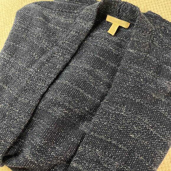 Eileen Fisher Sweaters - EILEEN FISHER Blue Speckled Knit Open Front Cardigan Sweater L G